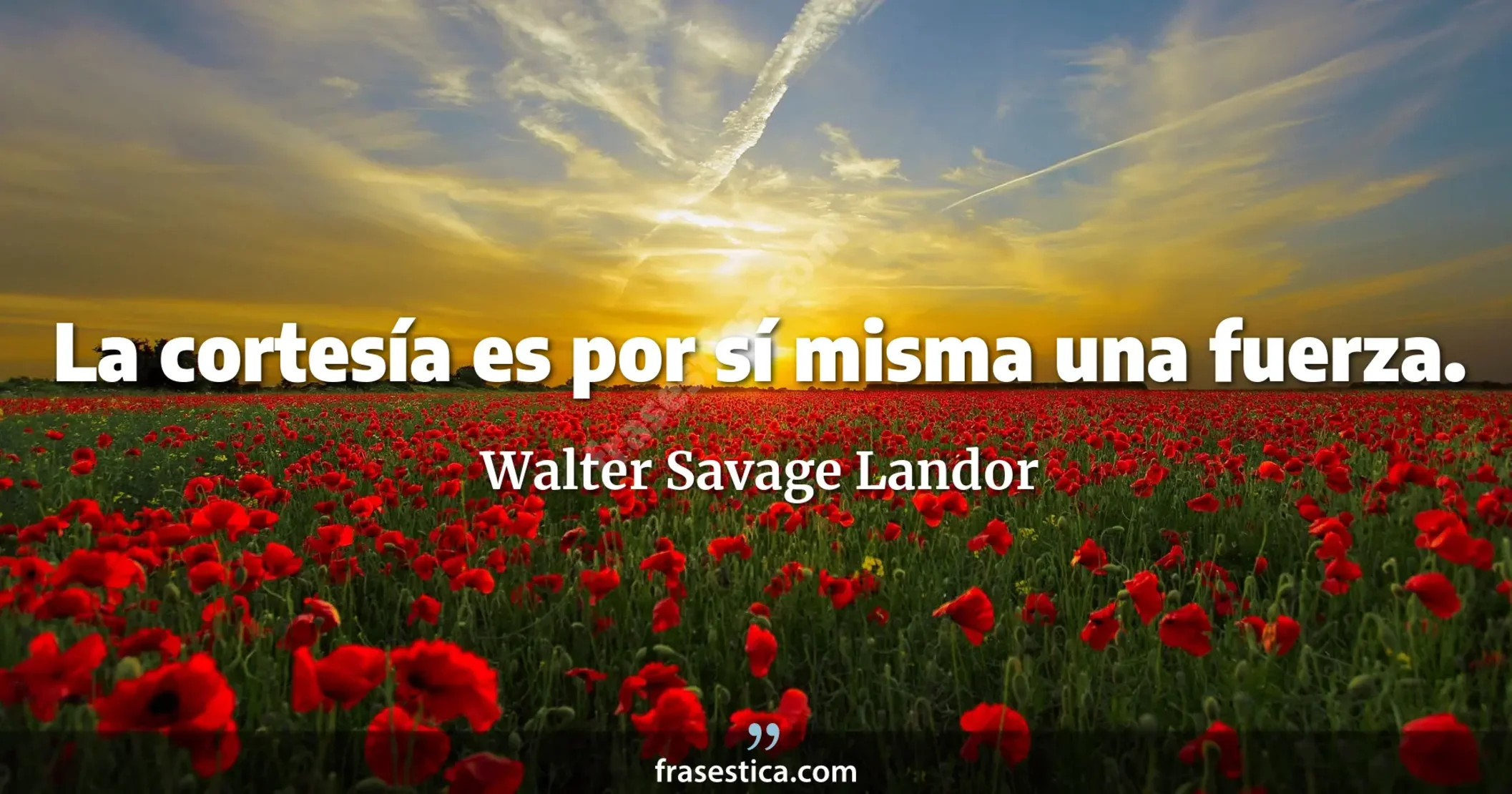 La cortesía es por sí misma una fuerza. - Walter Savage Landor