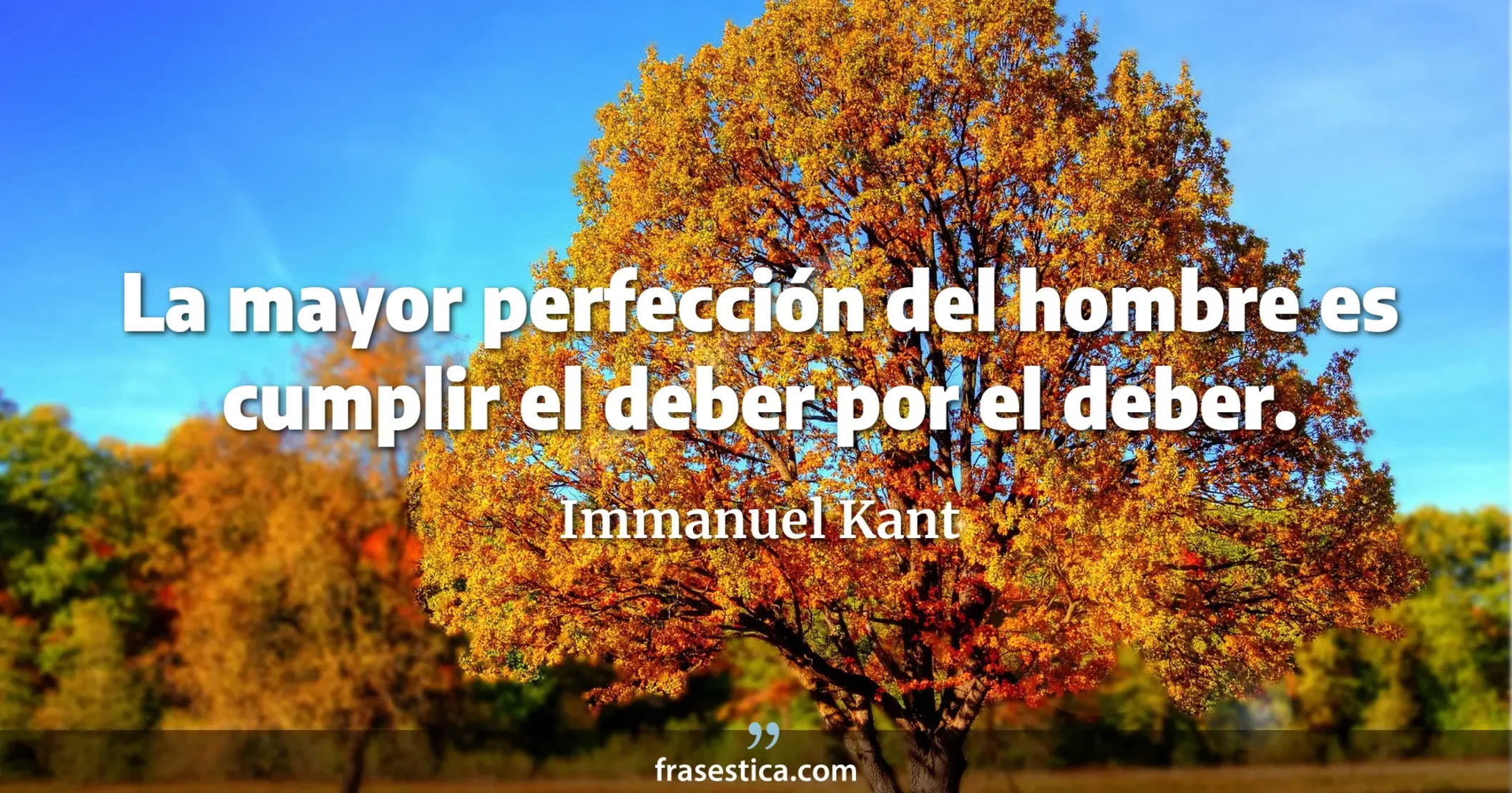 La mayor perfección del hombre es cumplir el deber por el deber. - Immanuel Kant