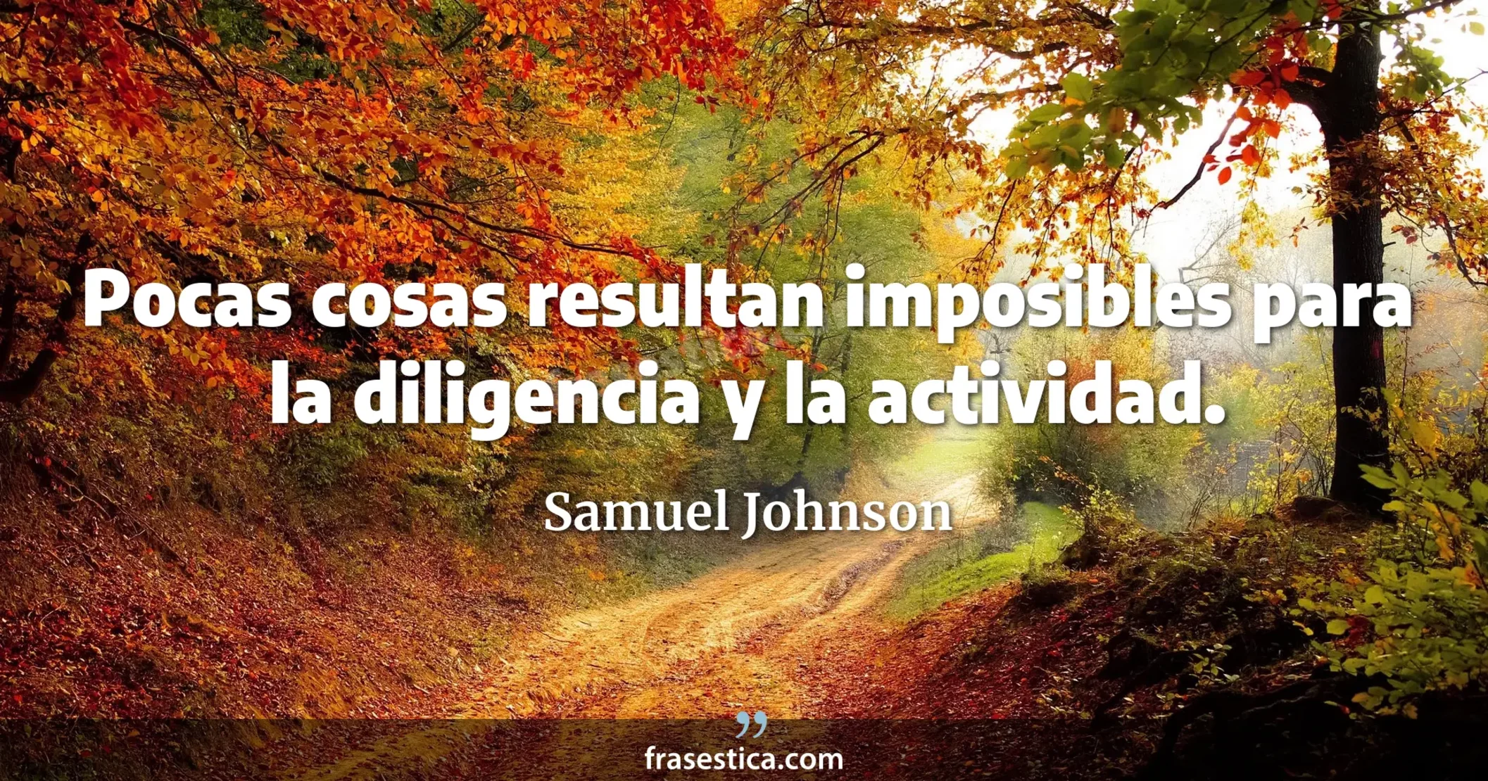 Pocas cosas resultan imposibles para la diligencia y la actividad. - Samuel Johnson