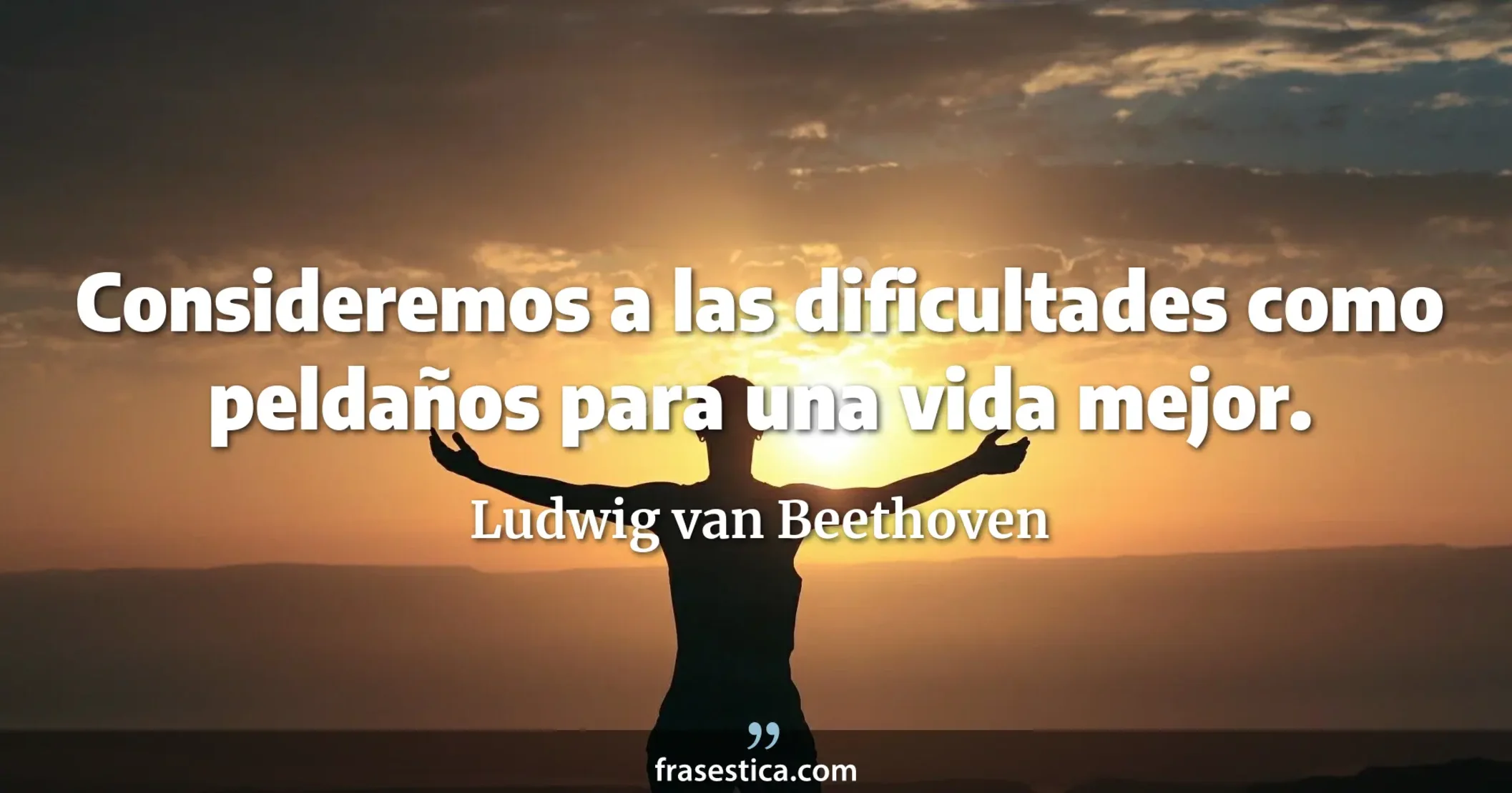 Consideremos a las dificultades como peldaños para una vida mejor. - Ludwig van Beethoven