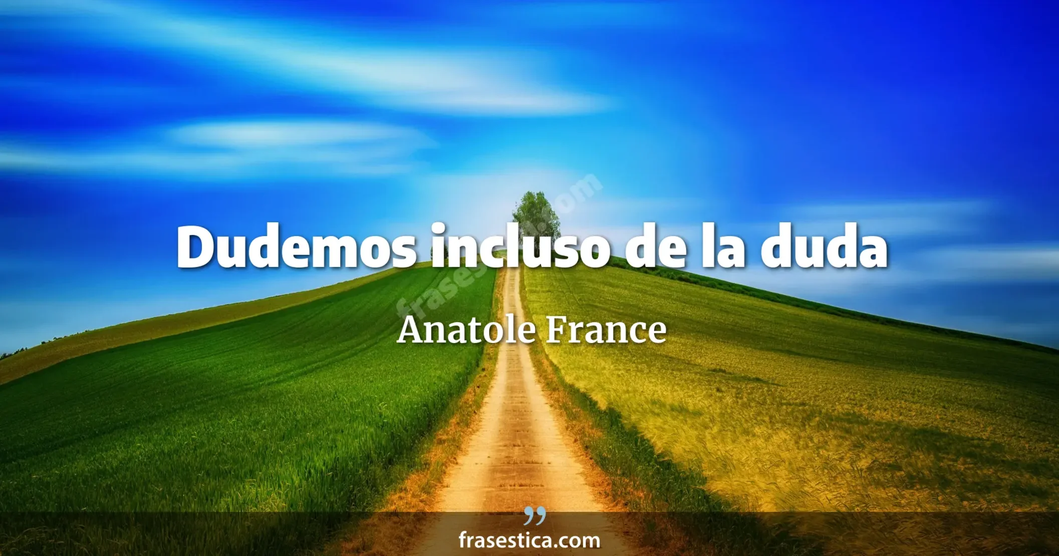 Dudemos incluso de la duda - Anatole France