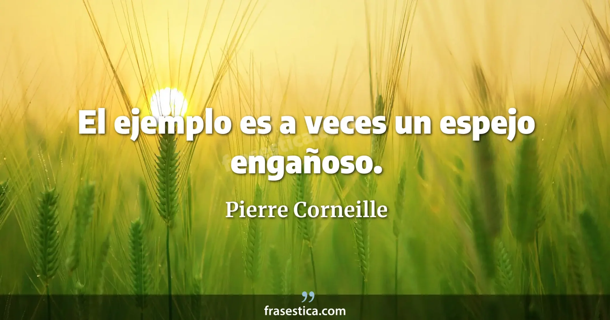 El ejemplo es a veces un espejo engañoso. - Pierre Corneille