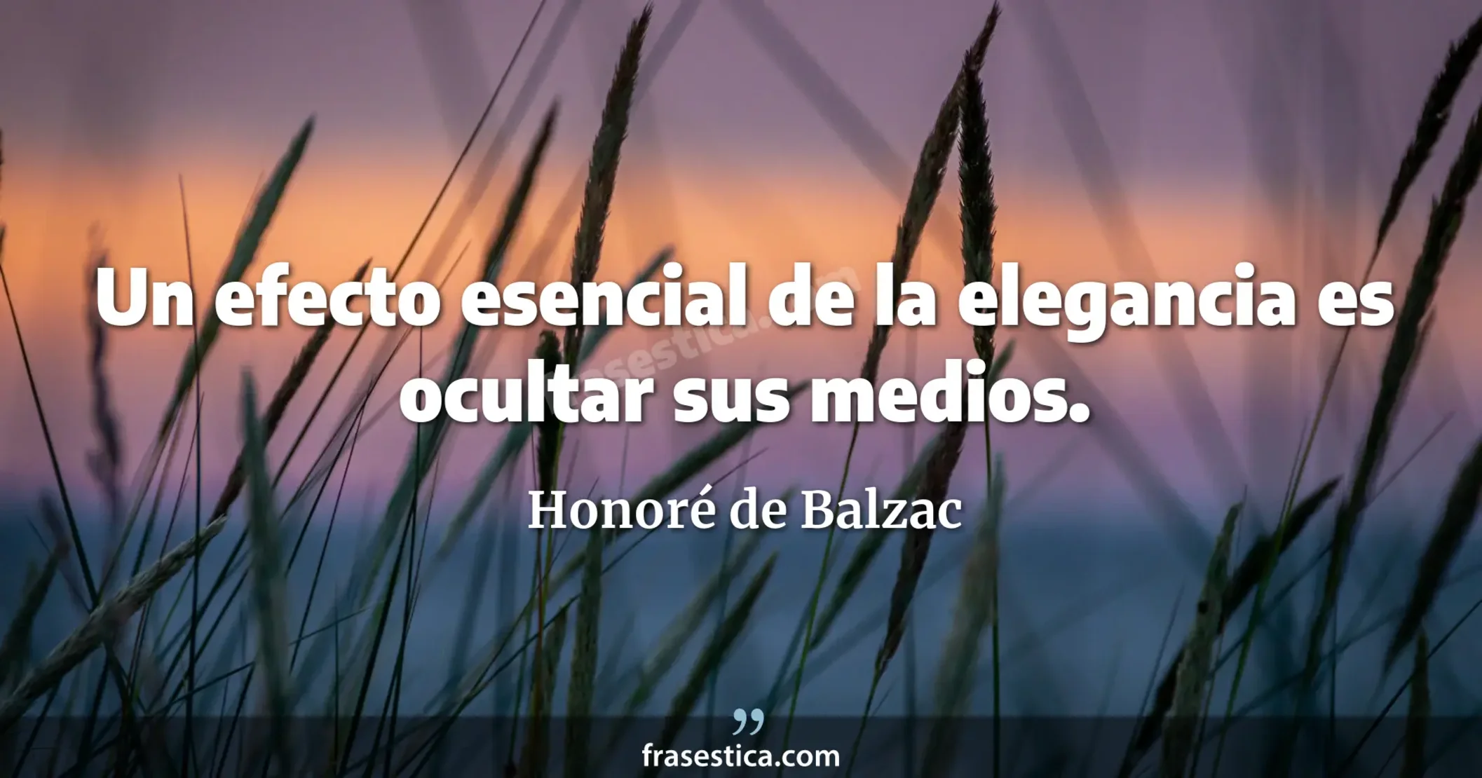 Un efecto esencial de la elegancia es ocultar sus medios. - Honoré de Balzac