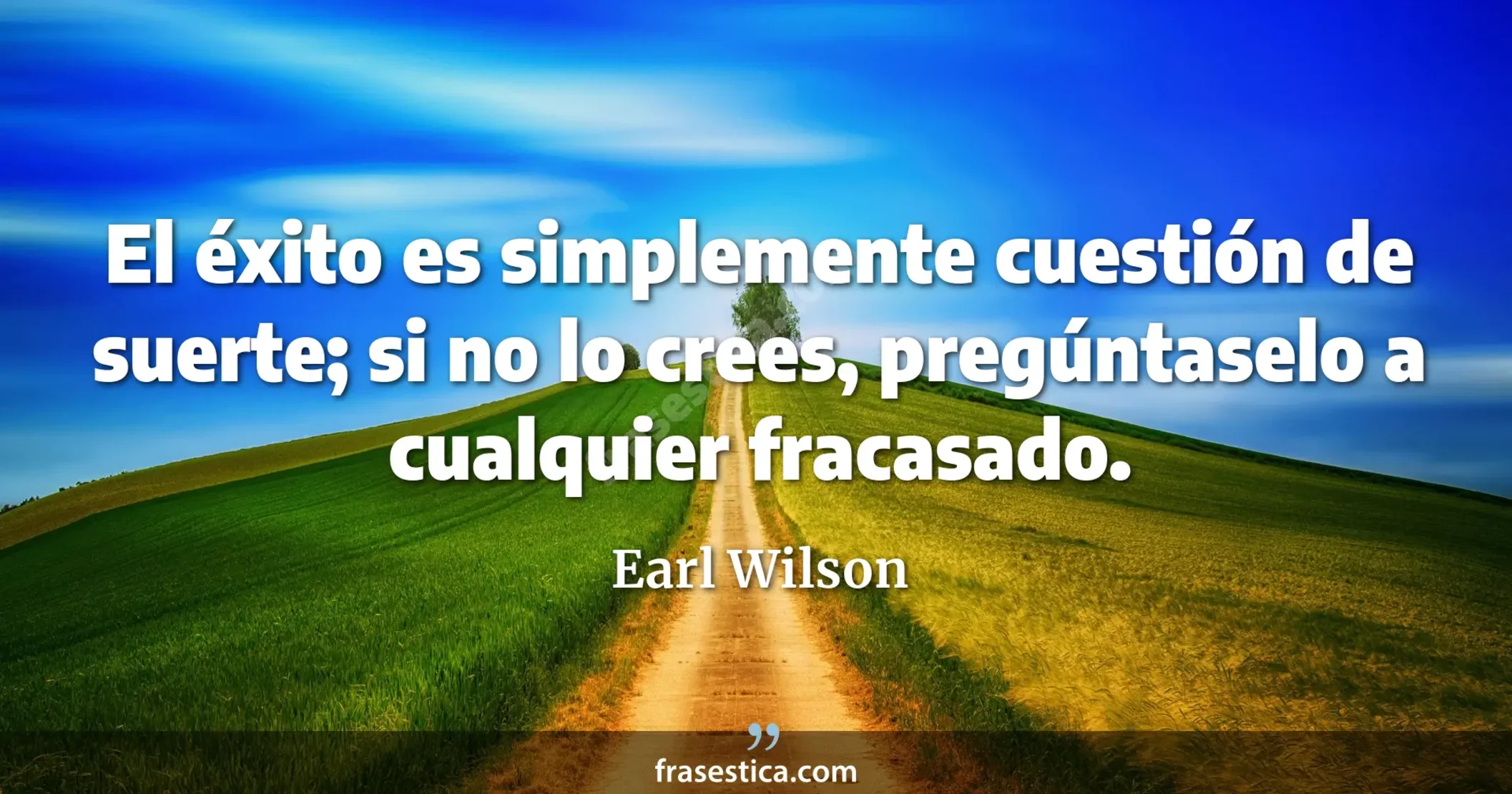 El éxito es simplemente cuestión de suerte; si no lo crees, pregúntaselo a cualquier fracasado. - Earl Wilson
