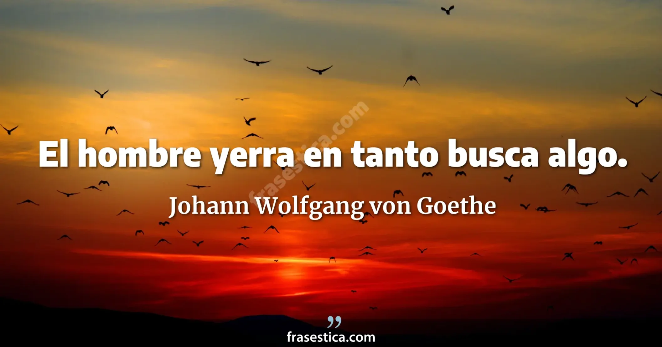 El hombre yerra en tanto busca algo. - Johann Wolfgang von Goethe