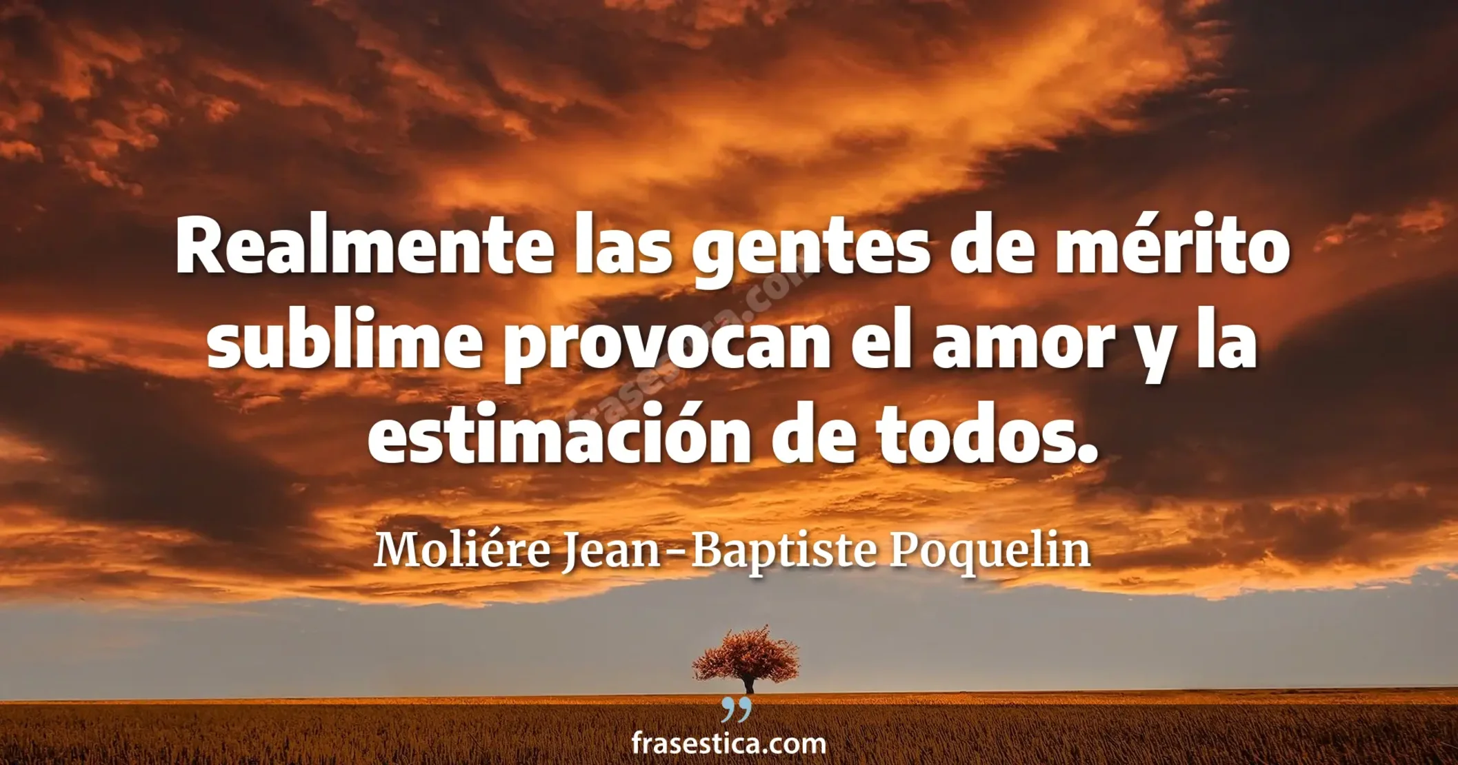 Realmente las gentes de mérito sublime provocan el amor y la estimación de todos. - Moliére Jean-Baptiste Poquelin