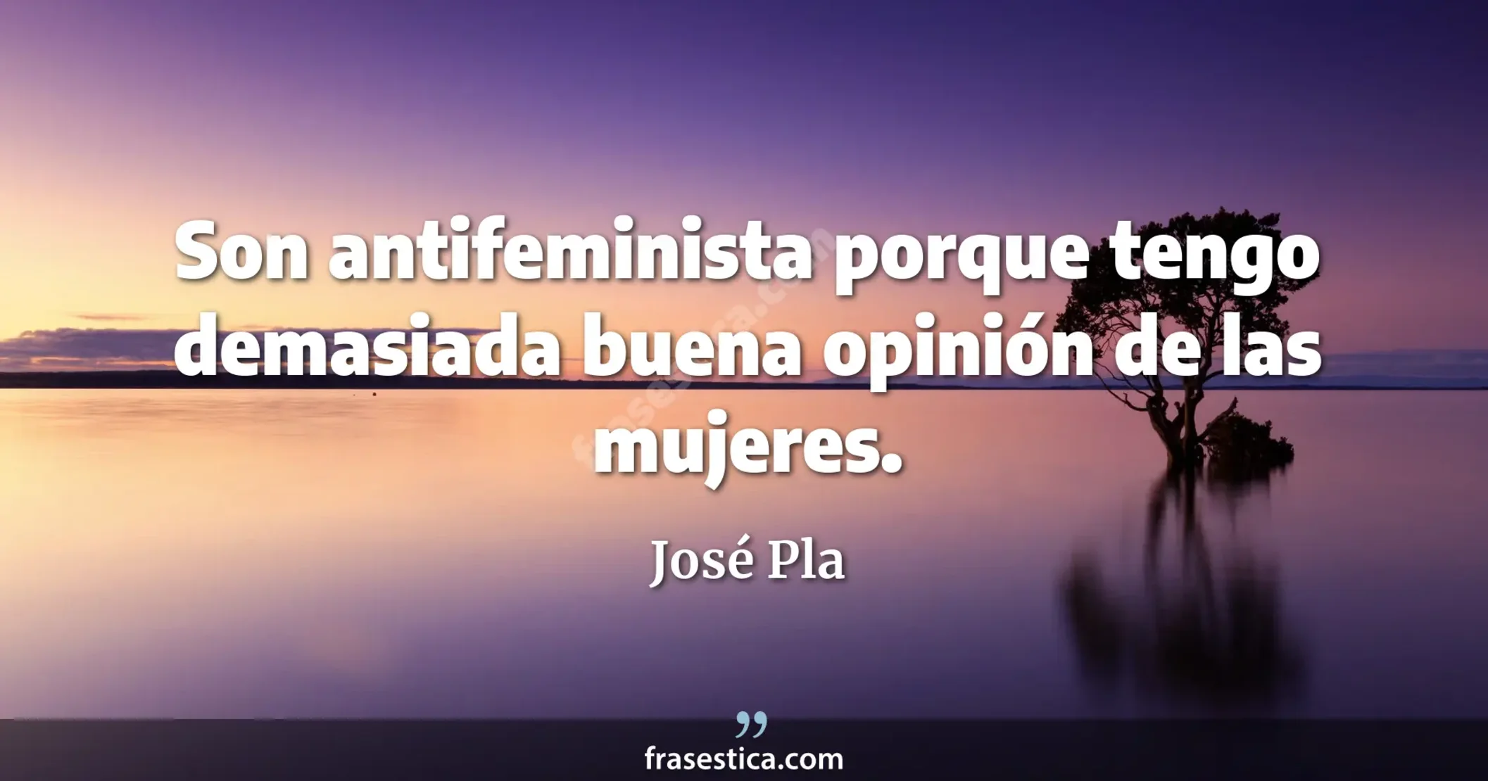 Son antifeminista porque tengo demasiada buena opinión de las mujeres. - José Pla
