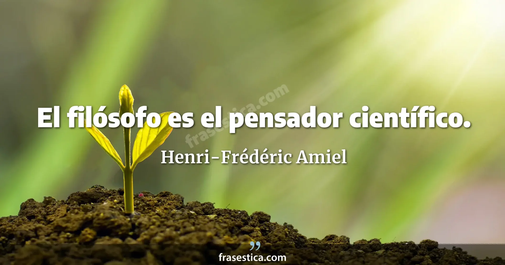 El filósofo es el pensador científico. - Henri-Frédéric Amiel