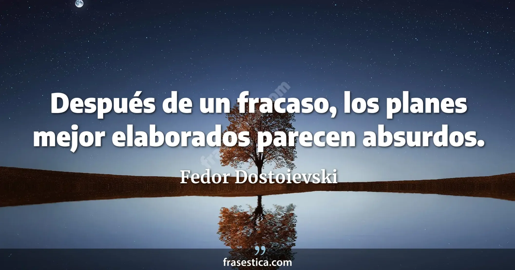 Después de un fracaso, los planes mejor elaborados parecen absurdos. - Fedor Dostoievski