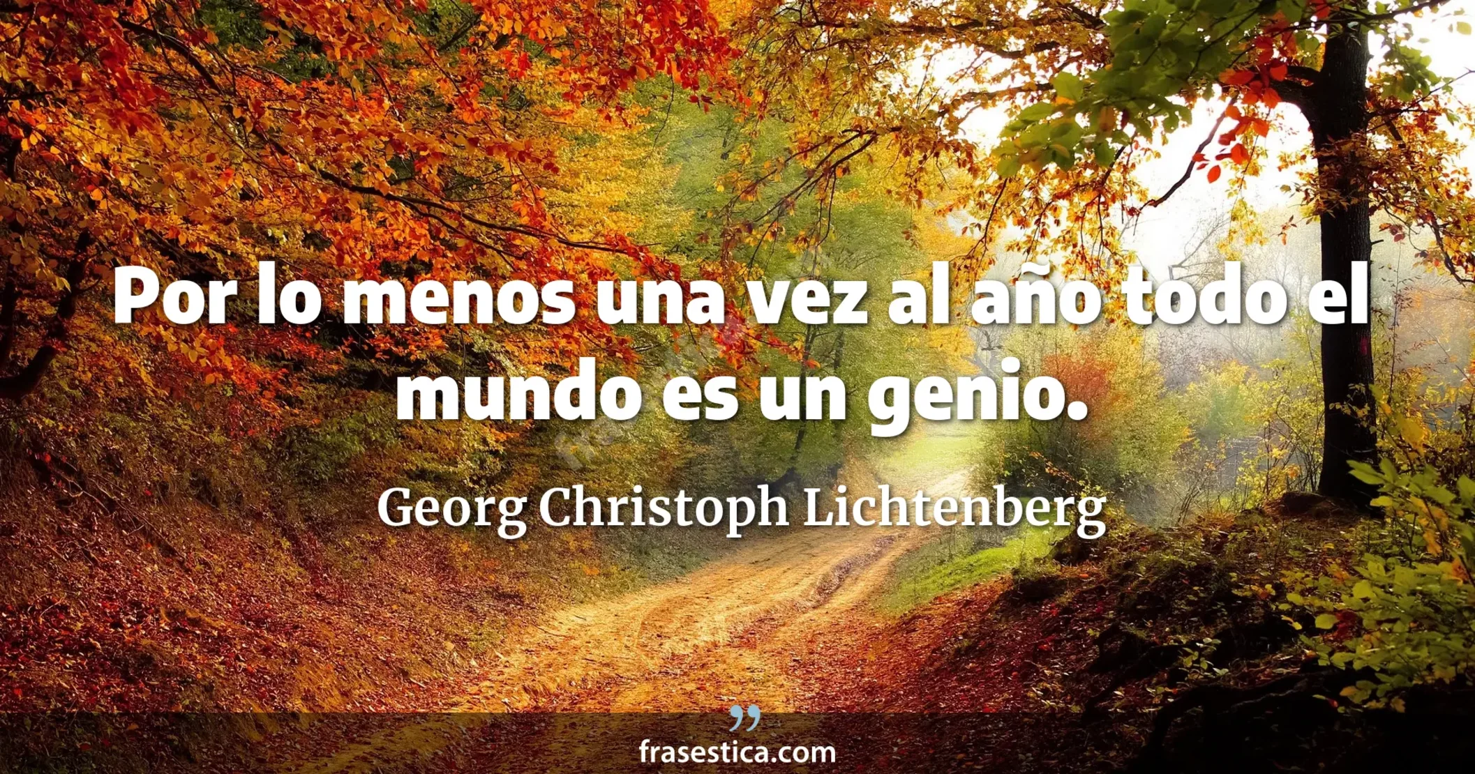 Por lo menos una vez al año todo el mundo es un genio. - Georg Christoph Lichtenberg