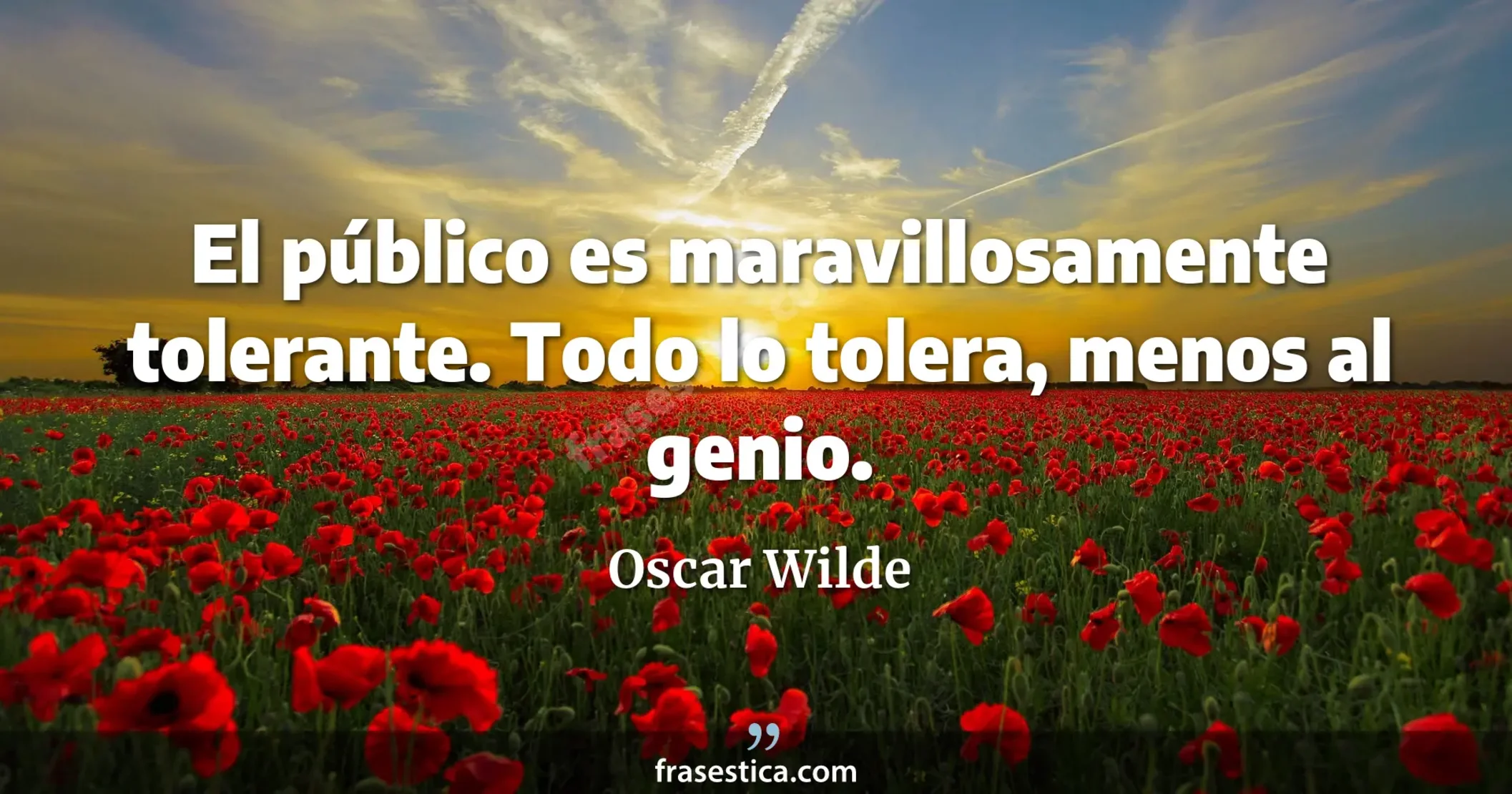 El público es maravillosamente tolerante. Todo lo tolera, menos al genio. - Oscar Wilde