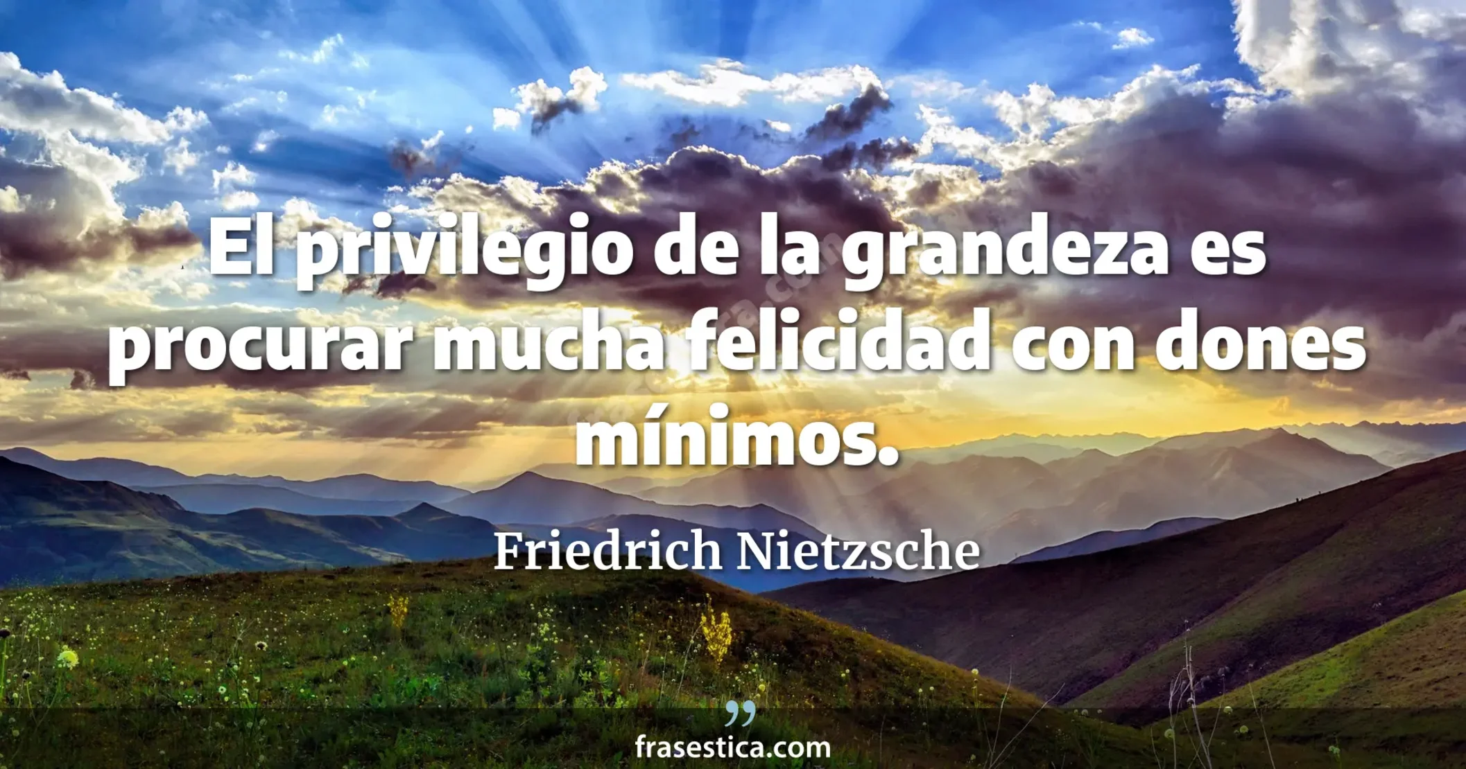 El privilegio de la grandeza es procurar mucha felicidad con dones mínimos. - Friedrich Nietzsche