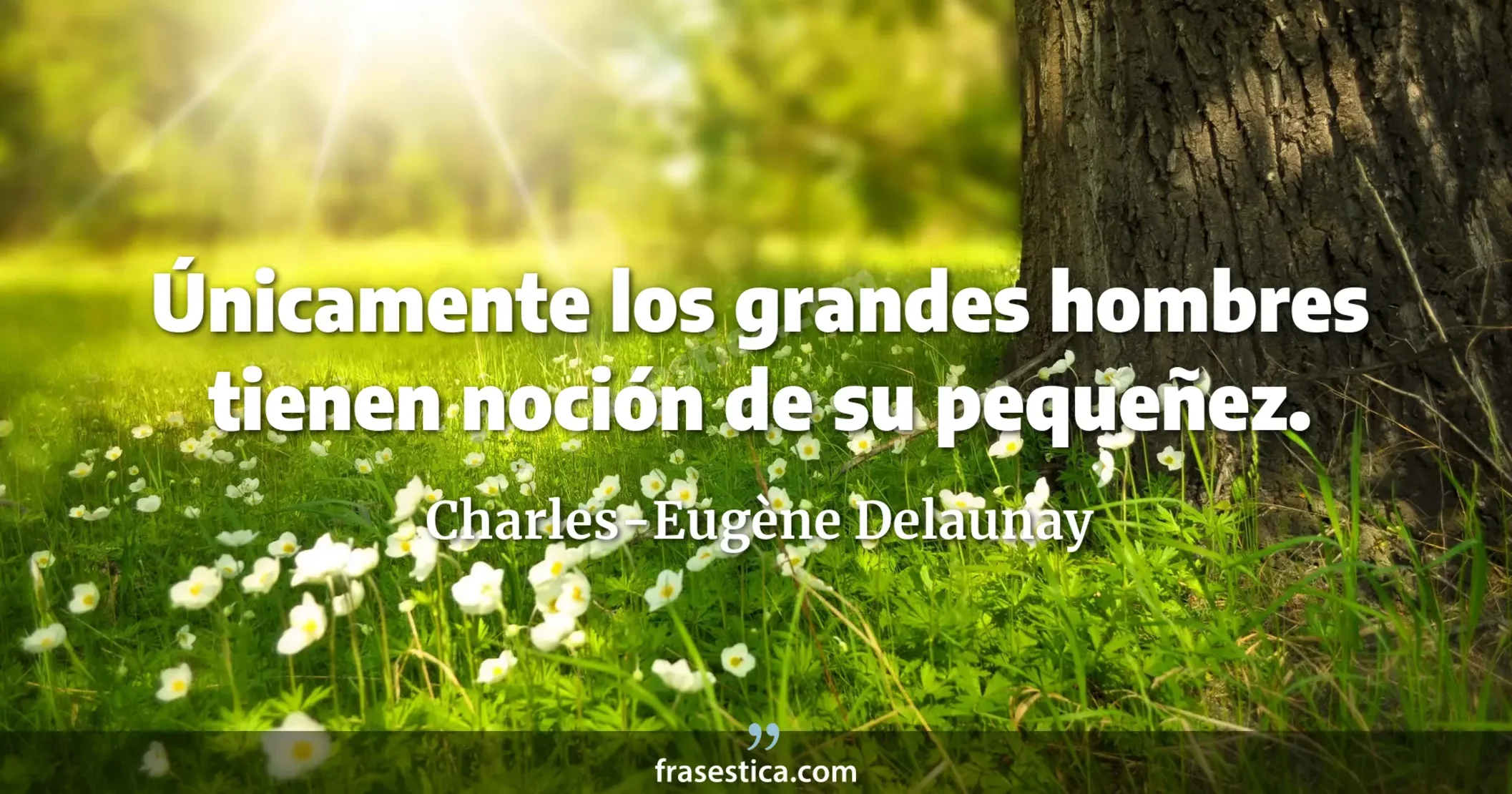 Únicamente los grandes hombres tienen noción de su pequeñez. - Charles-Eugène Delaunay