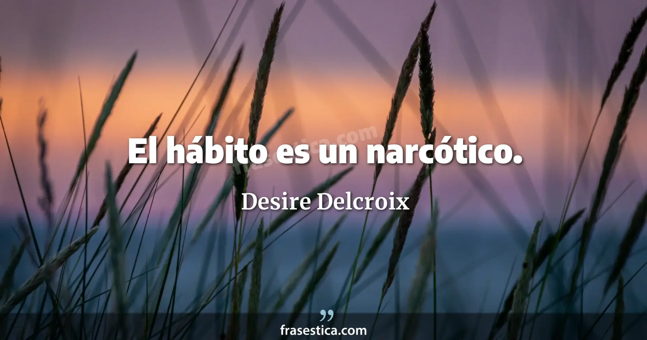 El hábito es un narcótico. - Desire Delcroix