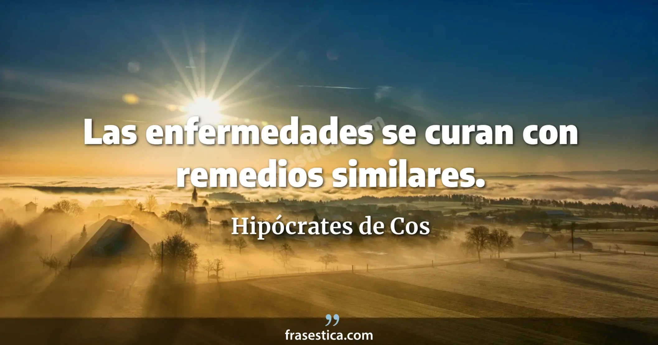 Las enfermedades se curan con remedios similares. - Hipócrates de Cos