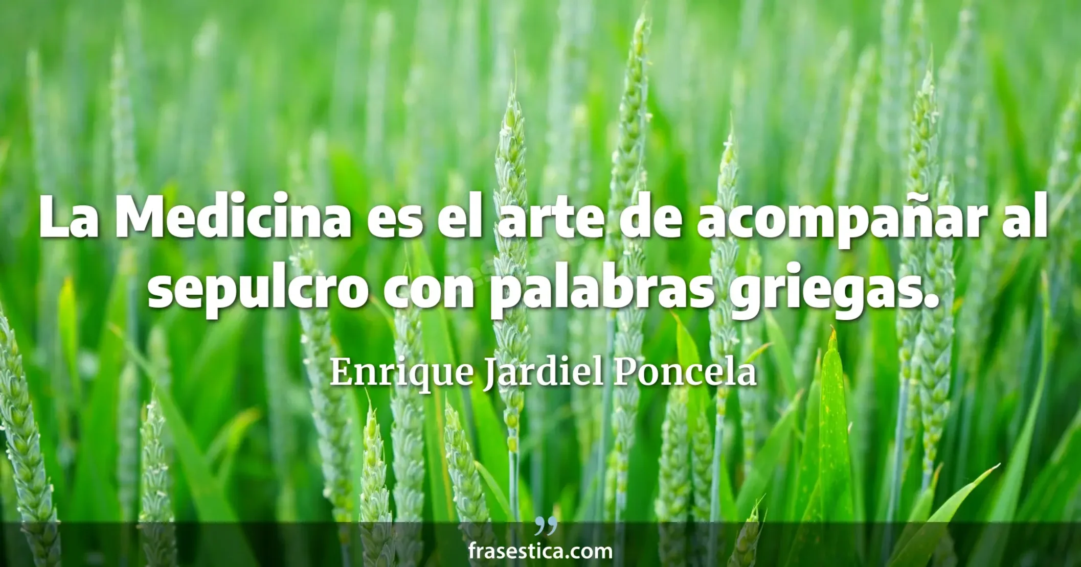 La Medicina es el arte de acompañar al sepulcro con palabras griegas. - Enrique Jardiel Poncela
