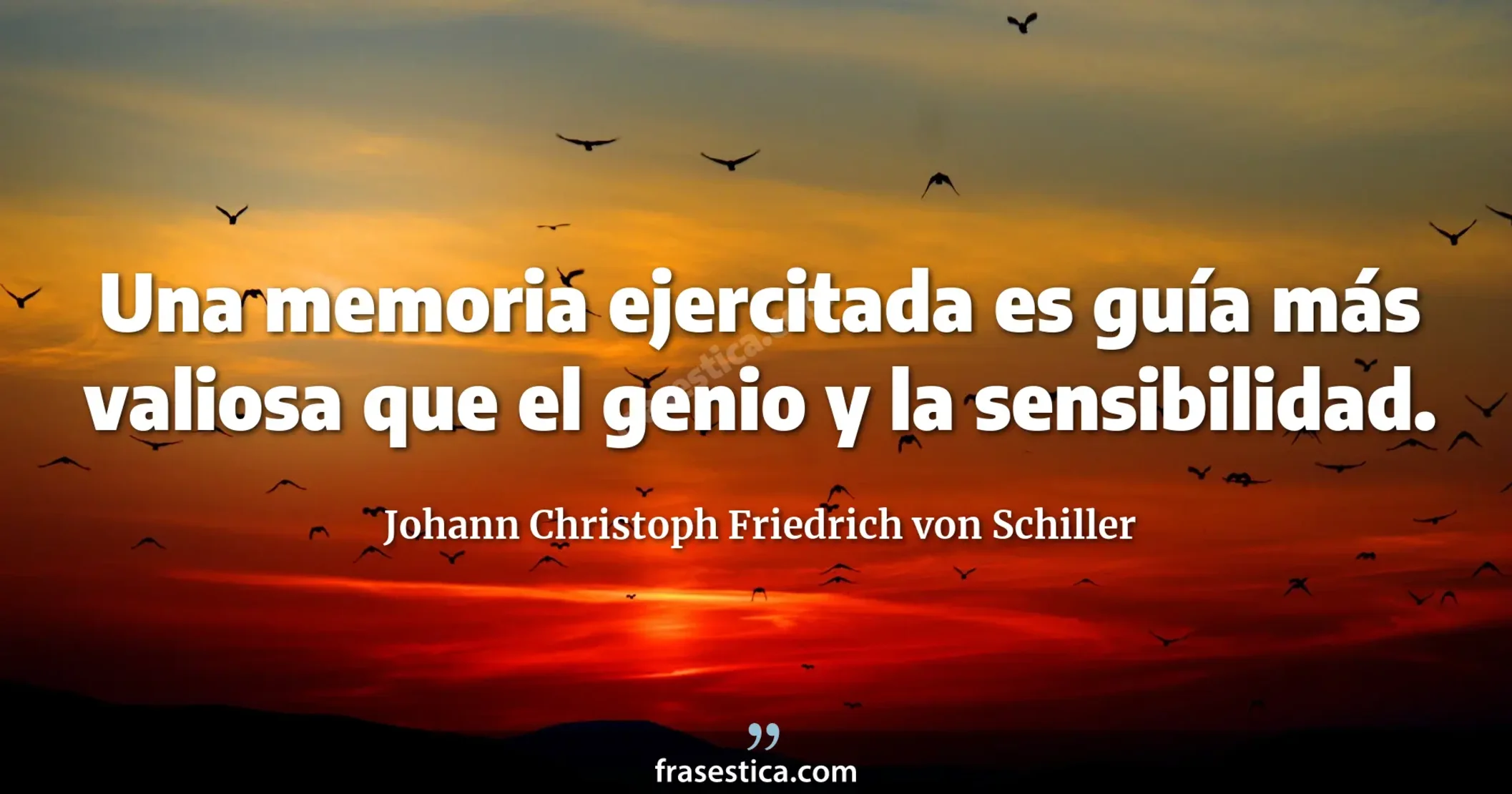 Una memoria ejercitada es guía más valiosa que el genio y la sensibilidad. - Johann Christoph Friedrich von Schiller