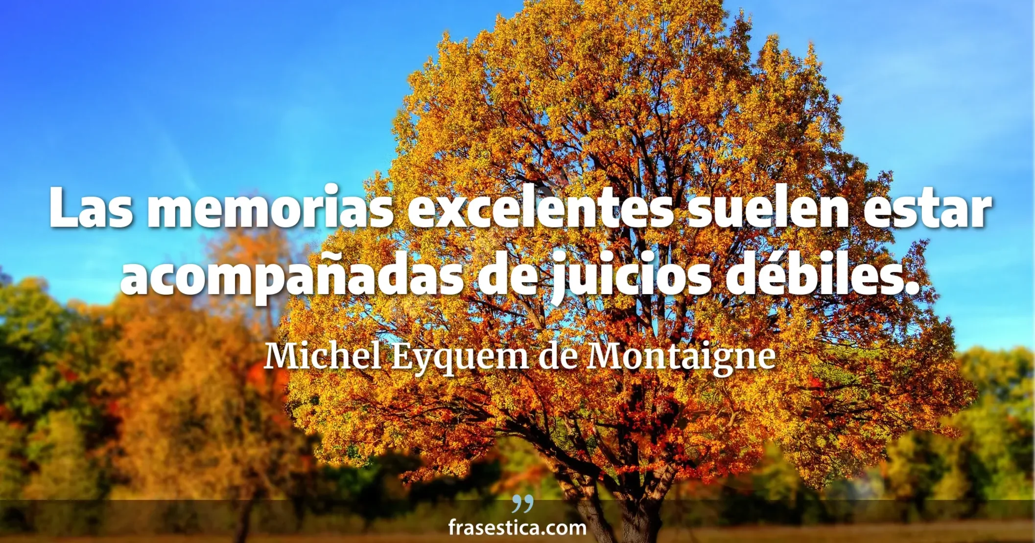 Las memorias excelentes suelen estar acompañadas de juicios débiles. - Michel Eyquem de Montaigne