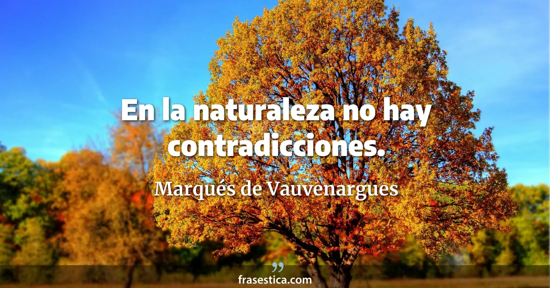 En la naturaleza no hay contradicciones. - Marqués de Vauvenargues