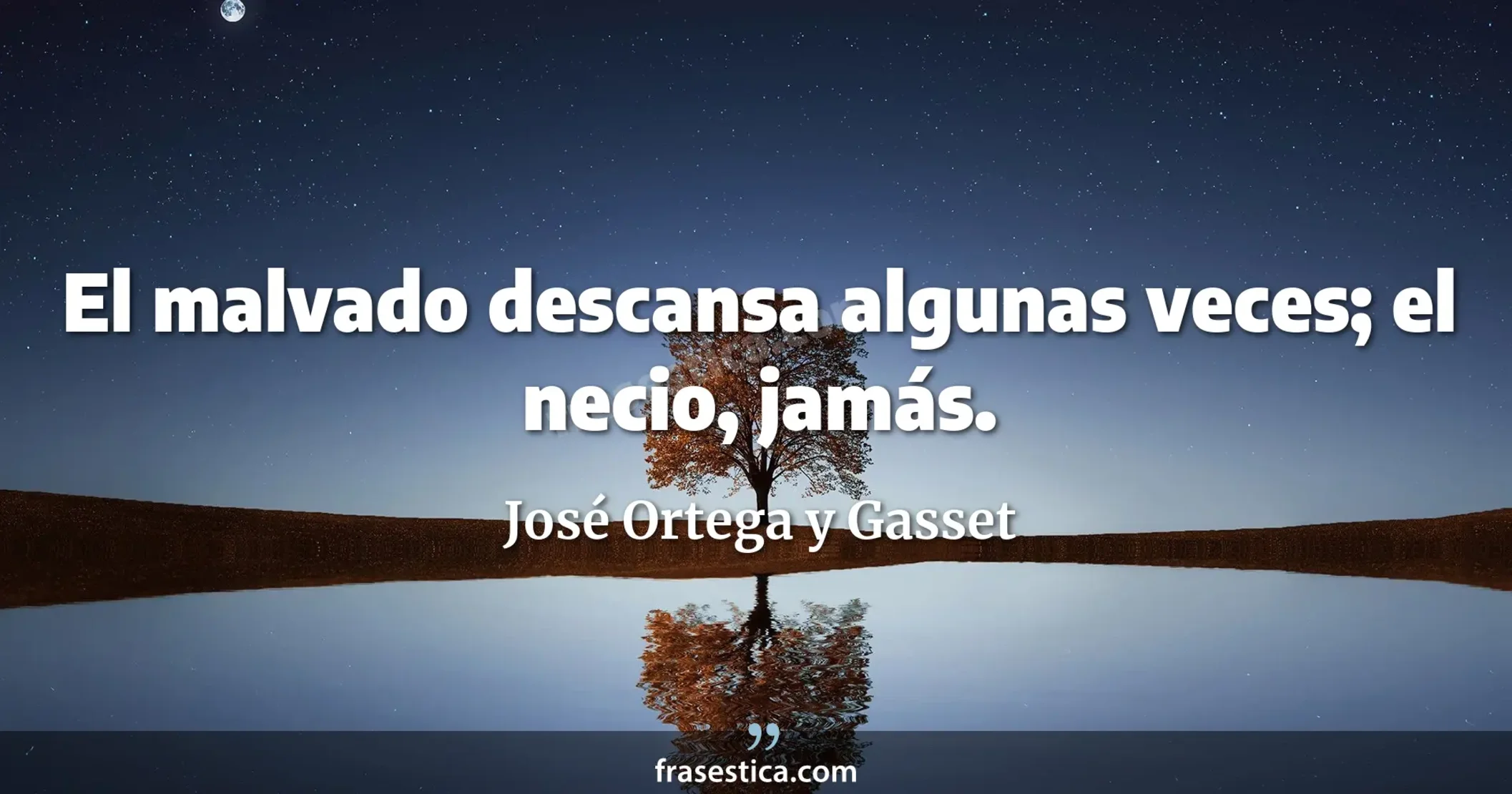 El malvado descansa algunas veces; el necio, jamás. - José Ortega y Gasset