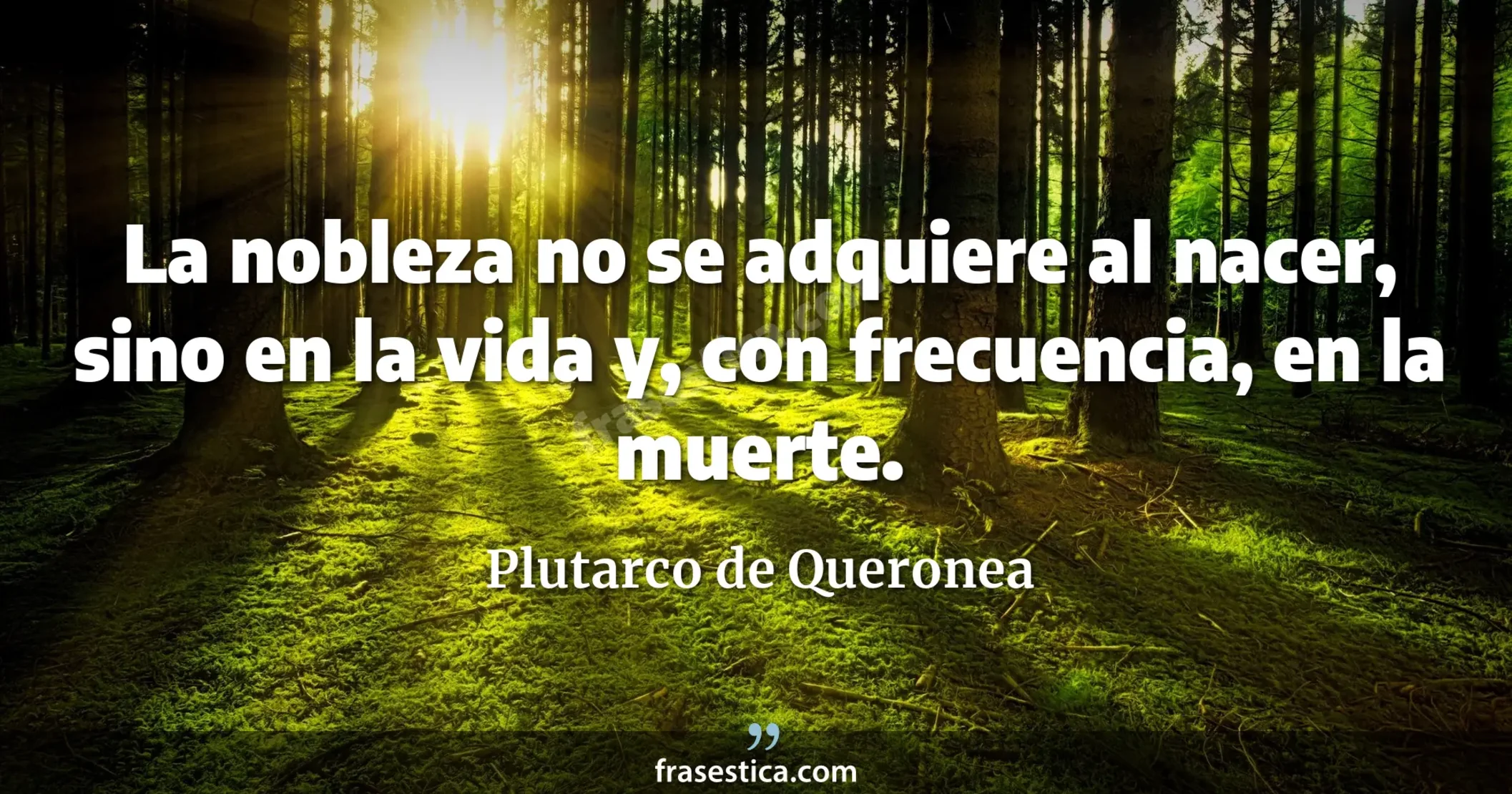 La nobleza no se adquiere al nacer, sino en la vida y, con frecuencia, en la muerte. - Plutarco de Queronea