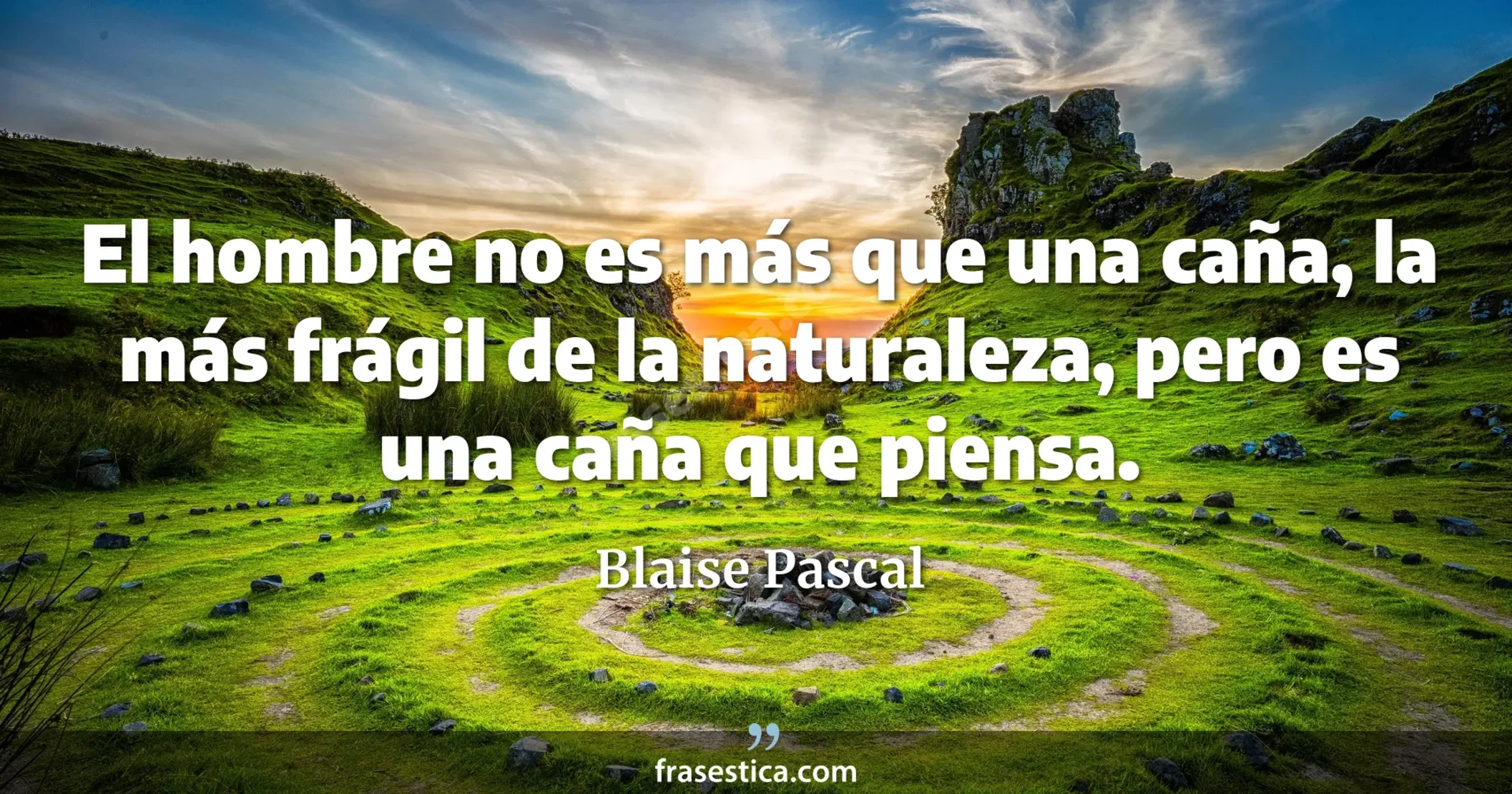 El hombre no es más que una caña, la más frágil de la naturaleza, pero es una caña que piensa. - Blaise Pascal