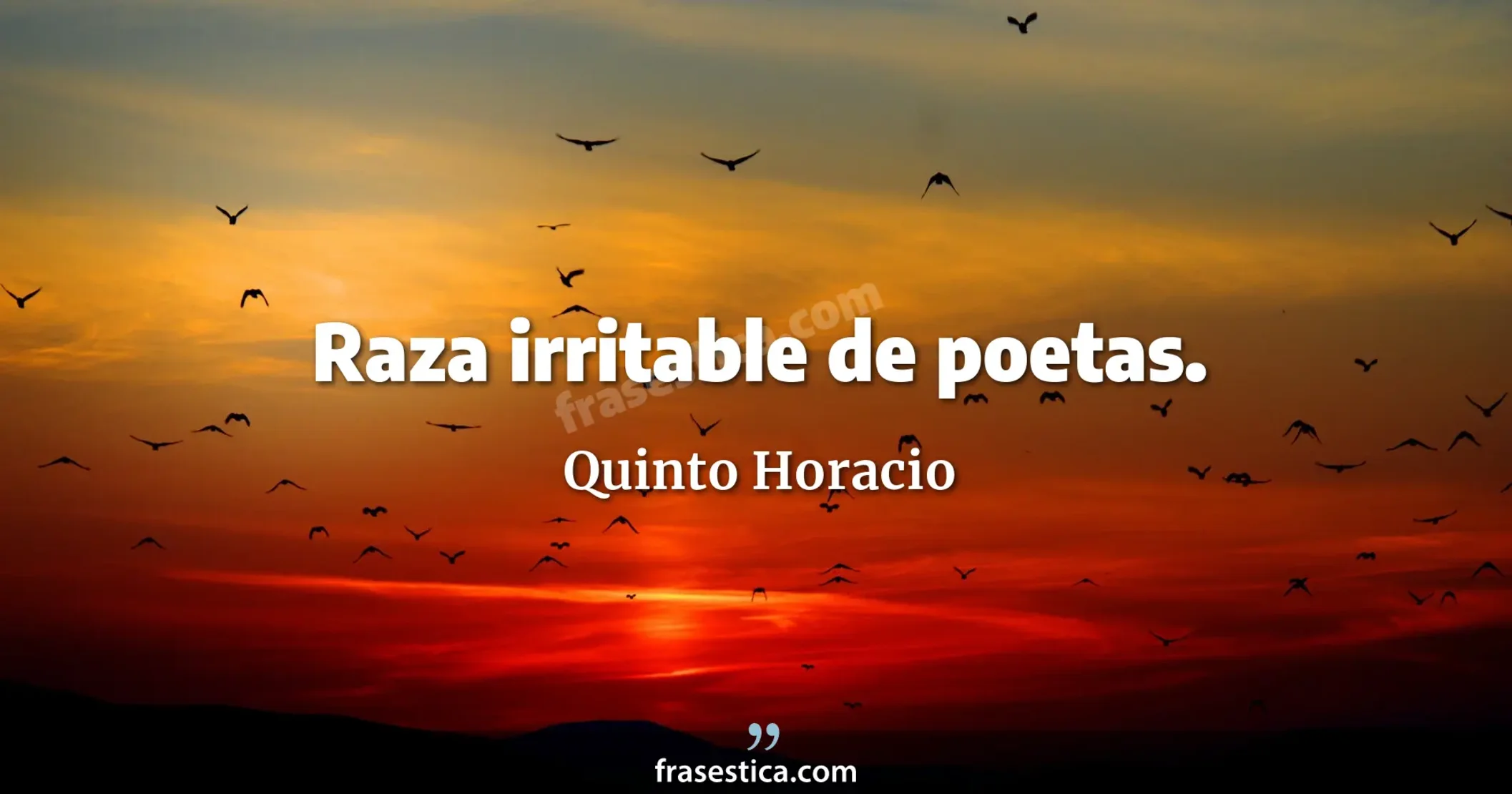 Raza irritable de poetas. - Quinto Horacio