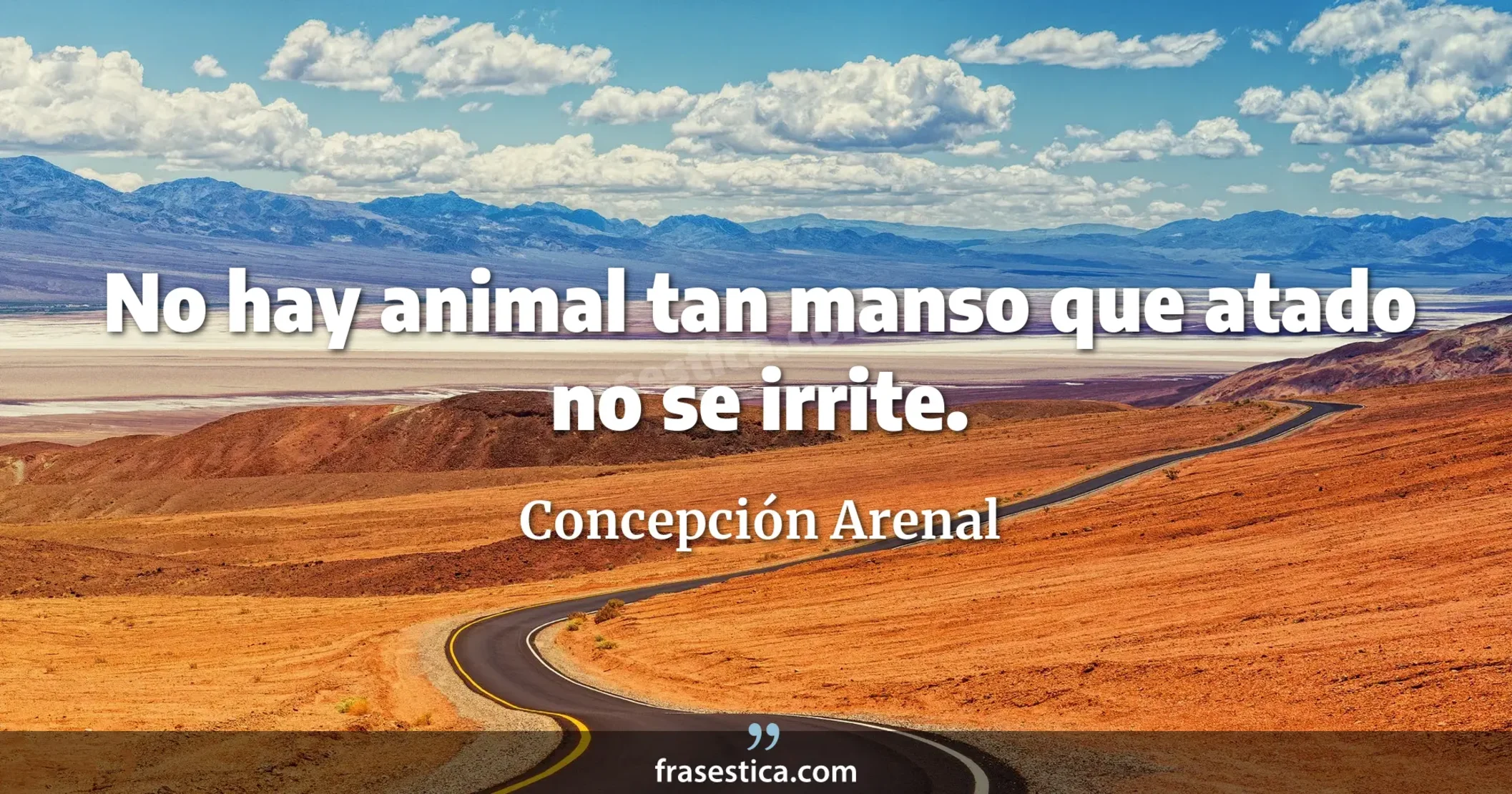 No hay animal tan manso que atado no se irrite. - Concepción Arenal