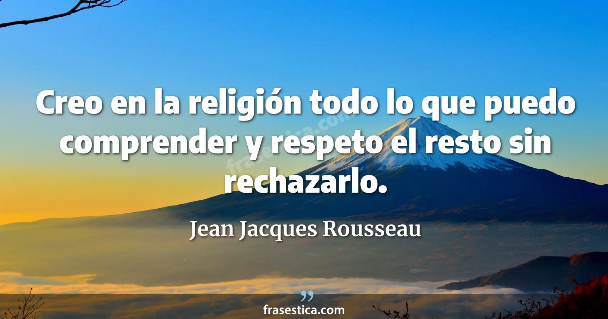 Creo en la religión todo lo que puedo comprender y respeto el resto sin rechazarlo. - Jean Jacques Rousseau