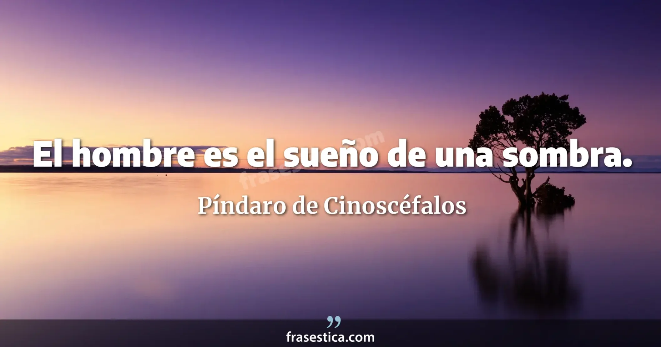 El hombre es el sueño de una sombra. - Píndaro de Cinoscéfalos