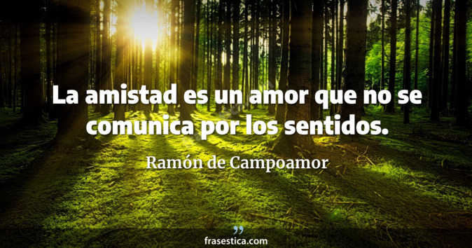 La amistad es un amor que no se comunica por los sentidos. - Ramón de Campoamor