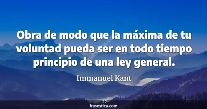 Cita de Immanuel Kant