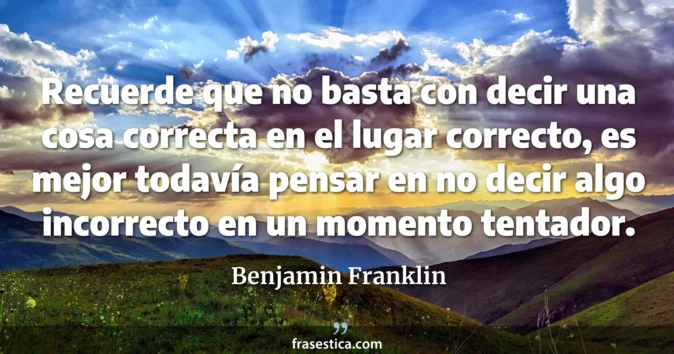 Cita de Benjamin Franklin