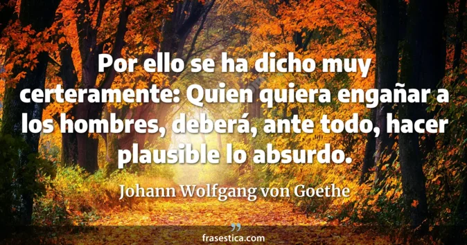 Cita de Johann Wolfgang von Goethe