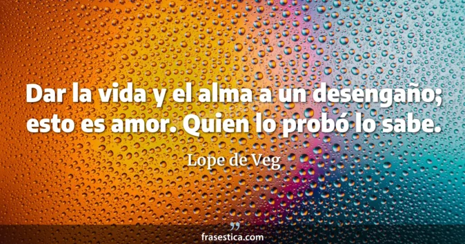 Cita de Lope de Veg