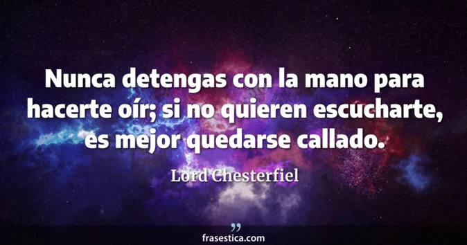 Cita de Lord Chesterfiel