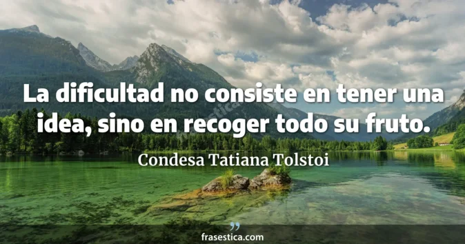 Cita de Condesa Tatiana Tolstoi