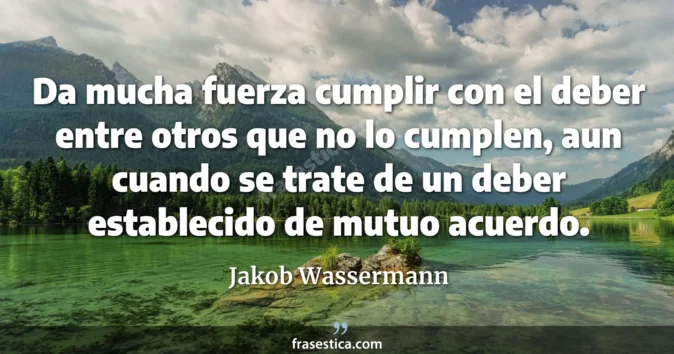 Cita de Jakob Wassermann