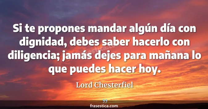 Cita de Lord Chesterfiel