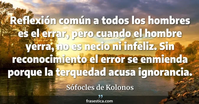 Cita de Sófocles de Kolonos