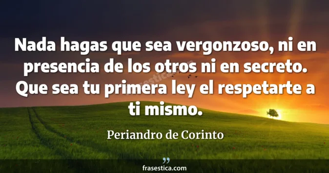 Cita de Periandro de Corinto
