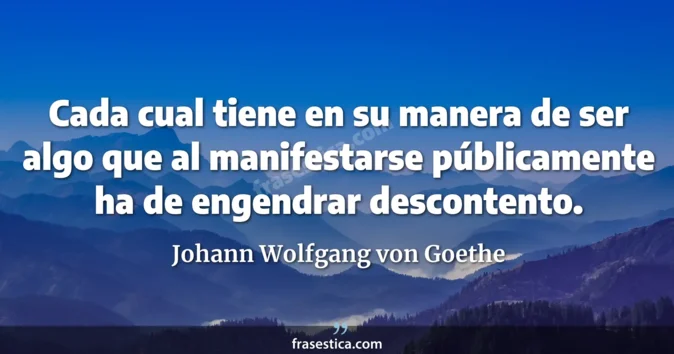 Cita de Johann Wolfgang von Goethe