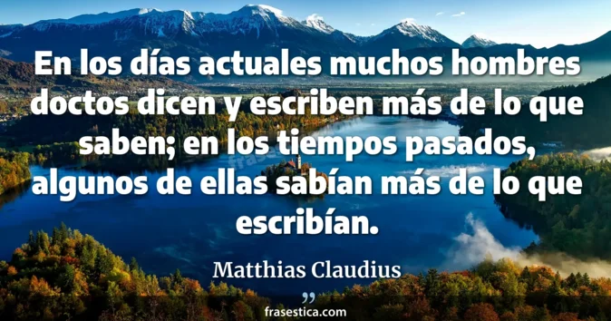 Cita de Matthias Claudius