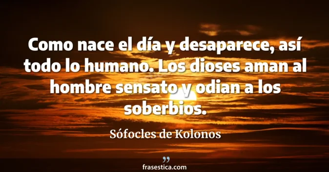 Cita de Sófocles de Kolonos