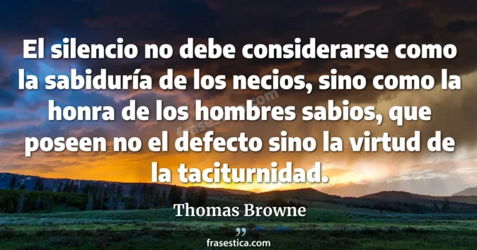 Cita de Thomas Browne