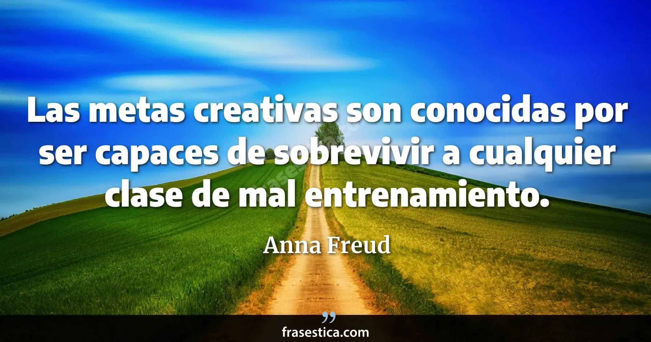 Las metas creativas son conocidas por ser capaces de sobrevivir a cualquier clase de mal entrenamiento. - Anna Freud