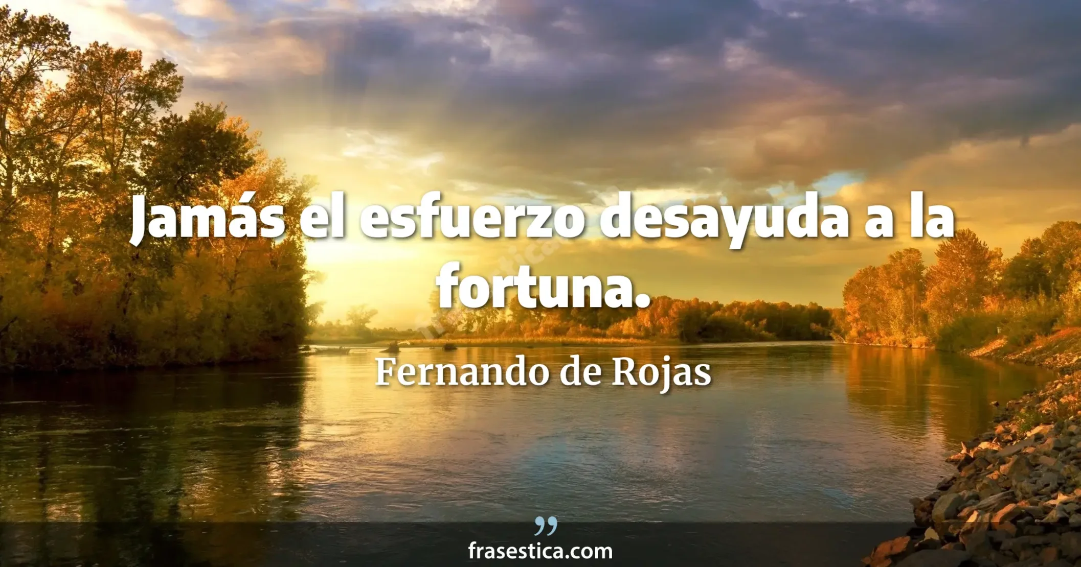 Jamás el esfuerzo desayuda a la fortuna. - Fernando de Rojas