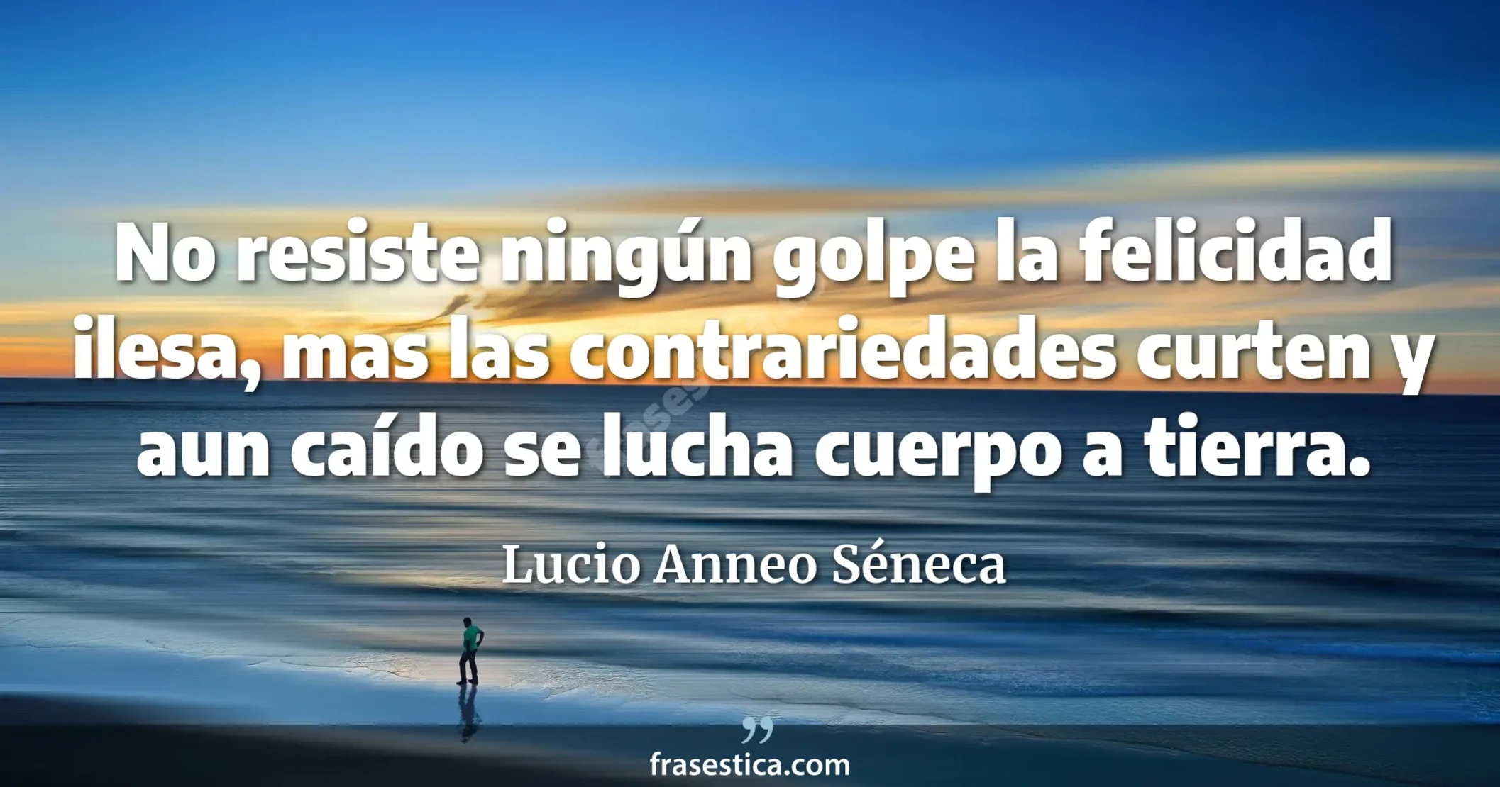 No resiste ningún golpe la felicidad ilesa, mas las contrariedades curten y aun caído se lucha cuerpo a tierra. - Lucio Anneo Séneca