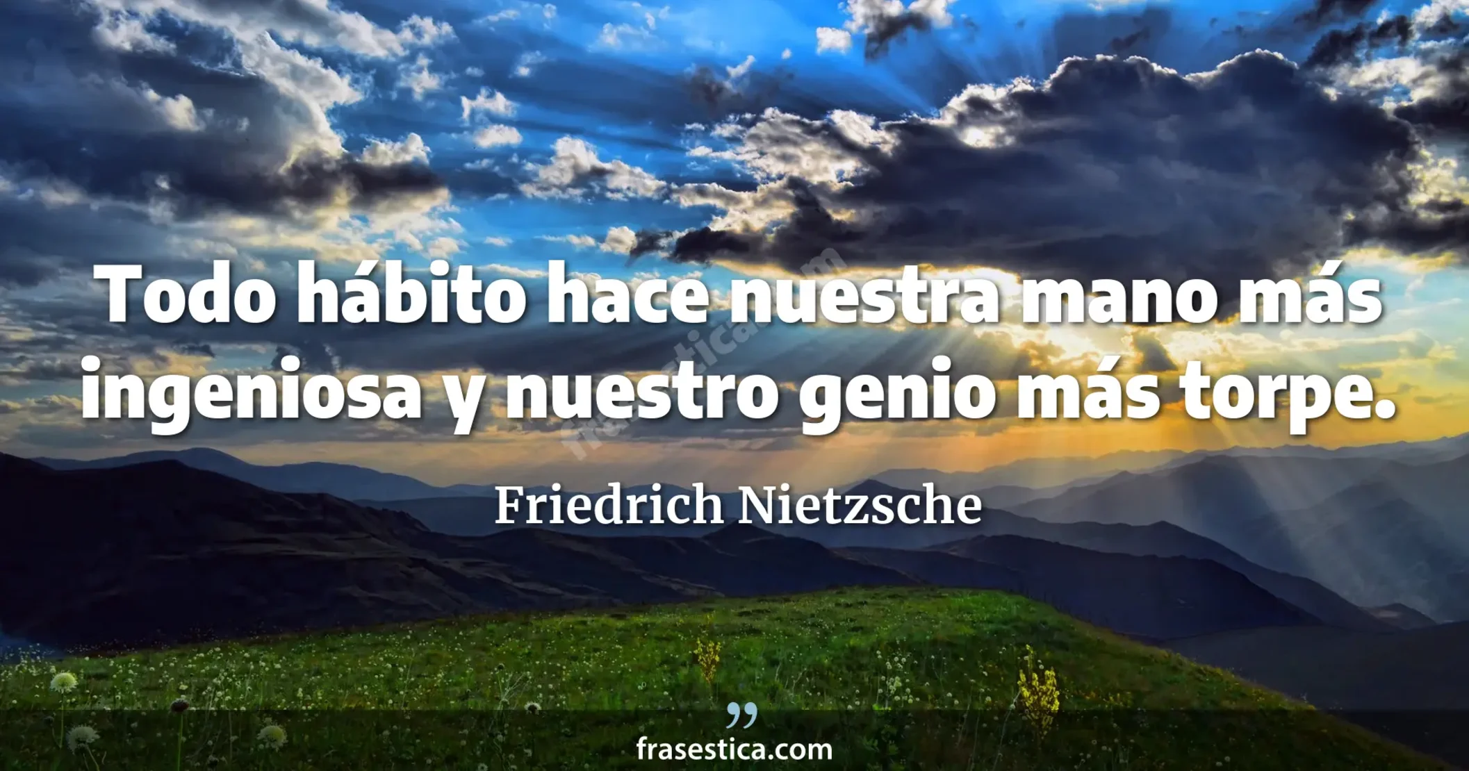 Todo hábito hace nuestra mano más ingeniosa y nuestro genio más torpe. - Friedrich Nietzsche