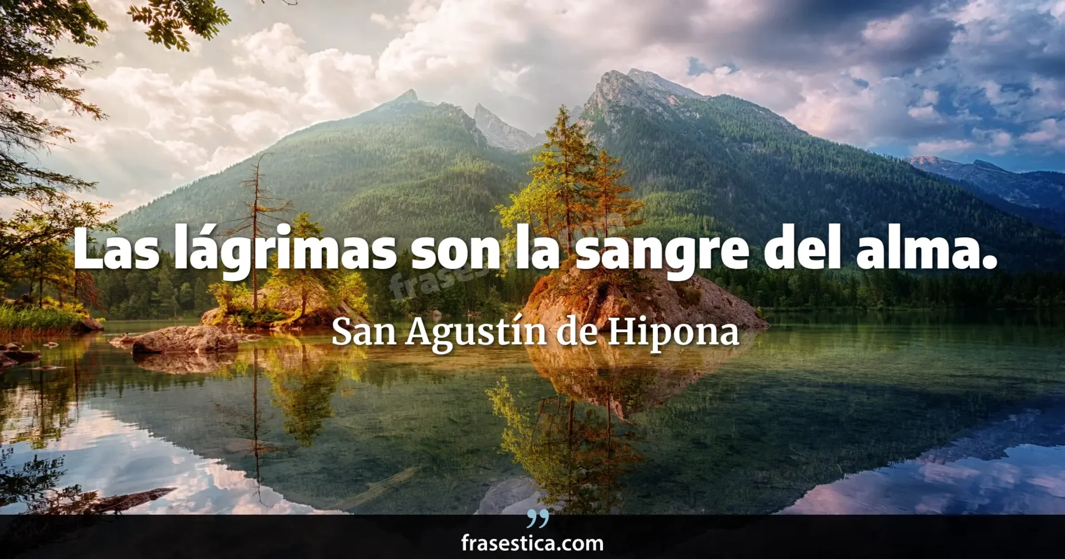 Las lágrimas son la sangre del alma. - San Agustín de Hipona